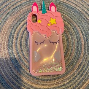 Pink glitter Unicorn iPhone XS Max case